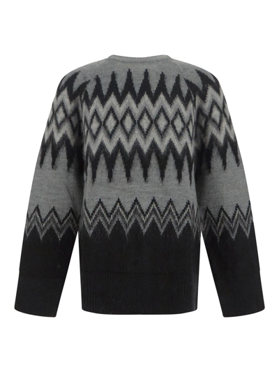 Laneus Patterned Intarsia-knit Jumper In Grey