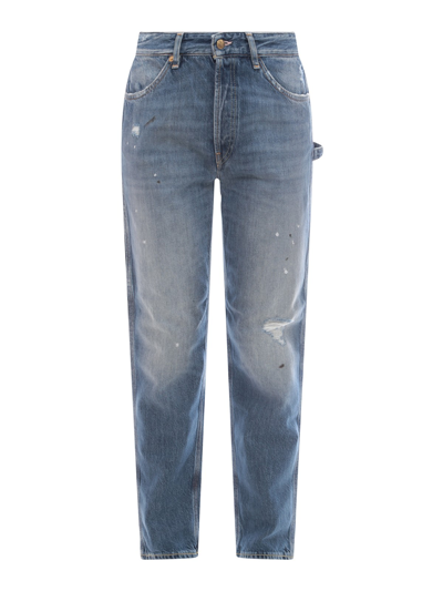 Washington Dee Cee Cotton Cargo Jeans With Ripped Effect In Blue