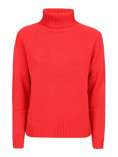 Alessandro Aste Wool Blend Cashmere High Neck Jumper In Red