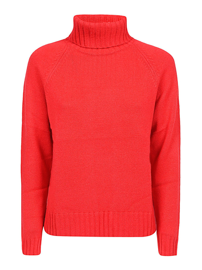 Alessandro Aste Wool Blend Cashmere High Neck Sweater In Red