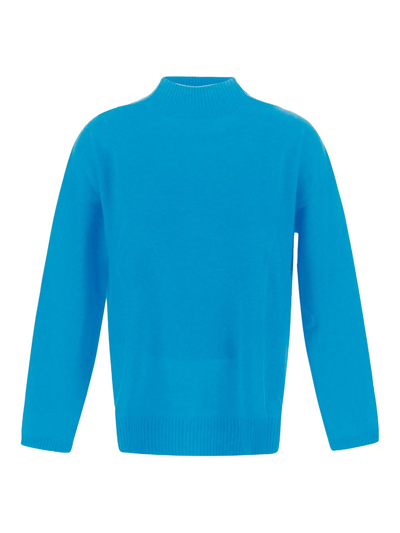 Malebolge Viii Knit Mockneck Sweater In Light Blue