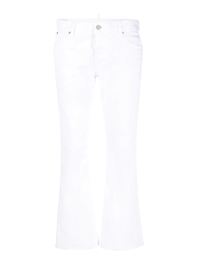 Dsquared2 Bootcut Cropped Trousers In White