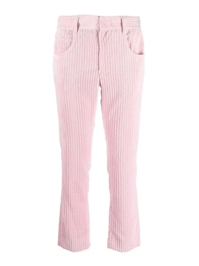 Isabel Marant Tilorsya Corduroy Straight Trousers In Light Pink