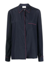 P.a.r.o.s.h . Seam-detail Button-up Shirt In Dark Blue