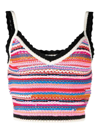 Dsquared2 Cropped Sleeveless Knit Vest With Stripes In Multicolour