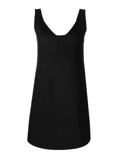 P.a.r.o.s.h . V-neck Shift Mini Dress In Black