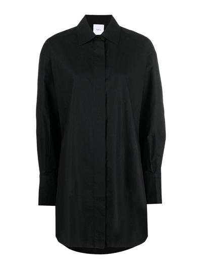 Patou Logo-print Long-sleeved Shirt In Black