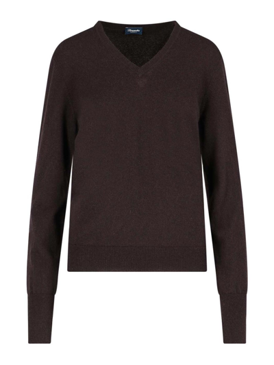 Drumohr V-neck Jumper In Brown