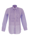 Pt Torino Man Shirt Light Purple Size 16 Cotton In Light Purple