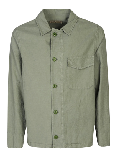 Original Vintage Style Cotton Blend Hemp Work Jacket In Green