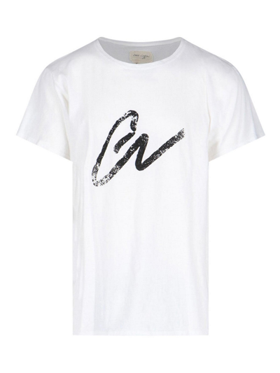 Greg Lauren Logo-print Cotton T-shirt In White