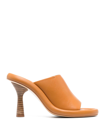 Paloma Barceló 110mm Leather Open-toe Sandals In Orange