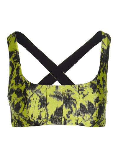 Philosophy Di Lorenzo Serafini Floral-print Cross-strap Bralette In Multicolor