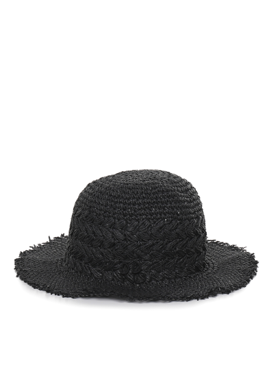 Ruslan Baginskiy Embroidered-logo Straw Hat In Black