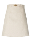 Patou High-waisted A-line Midi Skirt In Beige