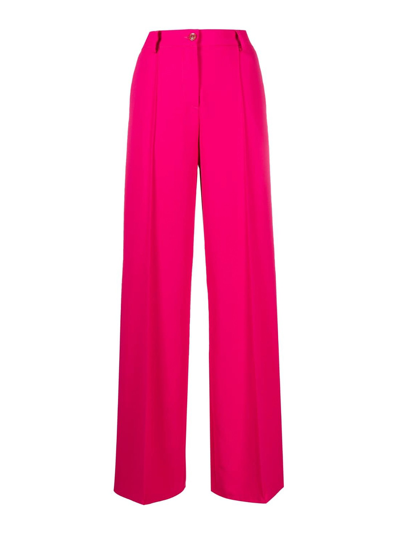 Pinko Pureza Crepe Trousers In Fucsia