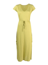 Majestic Filatures Linen Blend Long Dress In Yellow