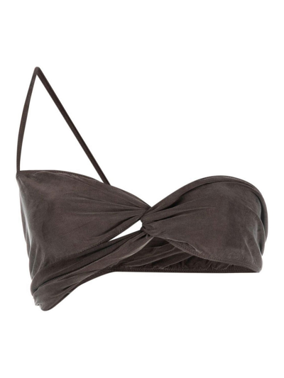 Jacquemus Le Bandeau Asymmetric Top In Black
