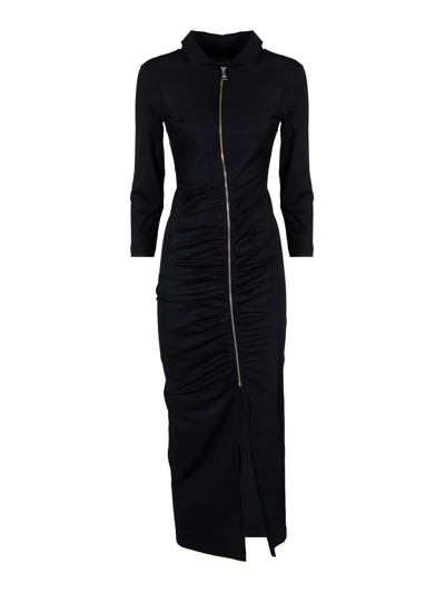 Karl Lagerfeld Jersey Shirt Dress Woman Maxi Dress Black Size Xl Cotton