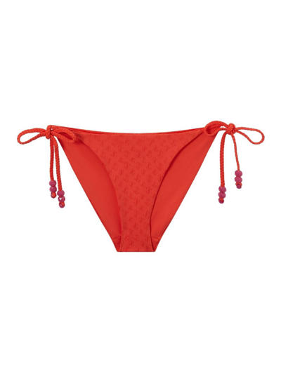 Jimmy Choo Aubrie Monogram Bikini Set In Orange