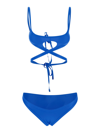 Attico Cut-out Wraparound Bikini In Blue