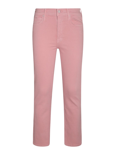 Mother Pink Denim Ankle Jeans In Gray