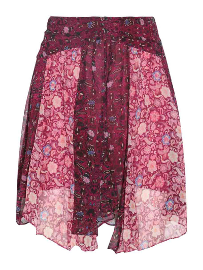 ISABEL MARANT FUCHSIA SILK ODA SKIRT