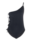 Rick Owens Taco Badeanzug Mit Asymmetrischer Schulterpartie Und Bindedetail In Black