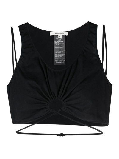 Nensi Dojaka Cut-out Crop Top In Black