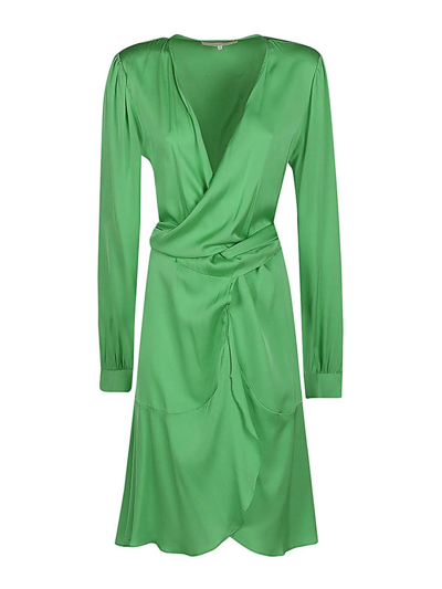 Silk95five Short Silk Dress In Green