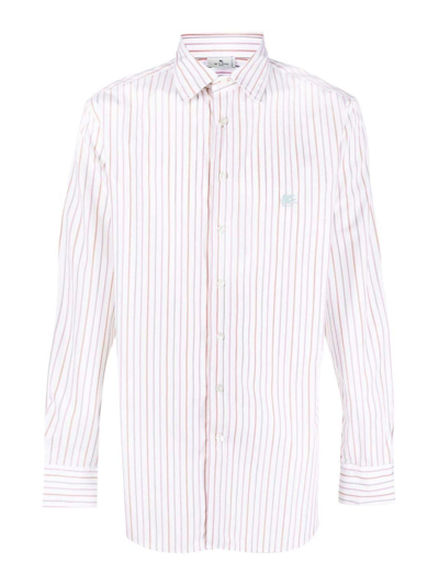 Etro Striped Cotton Shirt In Multicolor