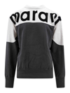 ISABEL MARANT COTTON SWEATSHIRT WITH FLOCKED LOGO