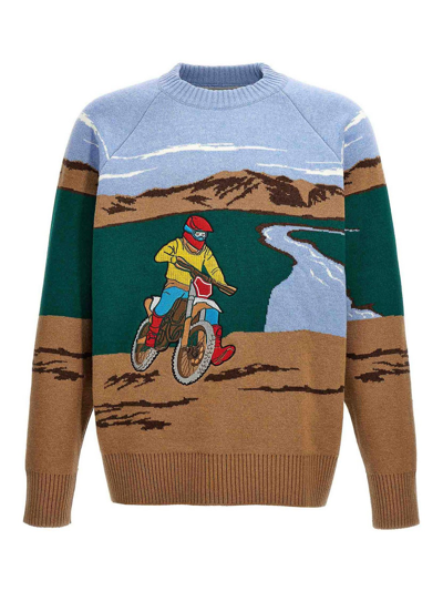 Lc23 Motocross Jacquard Crew Neck Sweater, Men's At Urban Outfitters In Multicolor