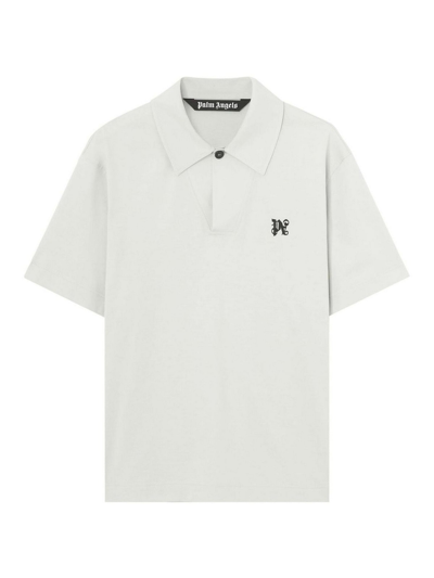 Palm Angels Monogram-embroidered Cotton Polo Shirt In Multi-colored