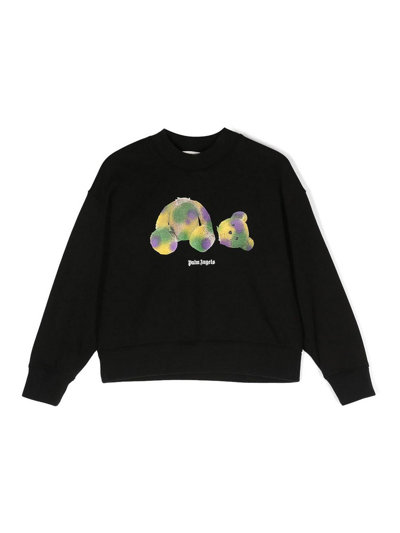 Palm Angels Kids' Logo-print Cotton Sweatshirt In Black