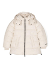 MSGM CREAM NYLON BOY PADDED JACKET WITH HOOD