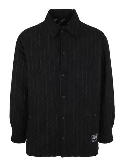 Versace Jeans Couture Pinstriped Jacket In Black