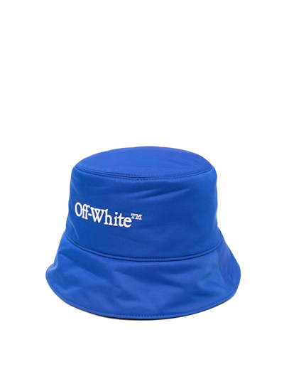 Off-white Nylon Bucket Hat In Blue