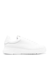 Emporio Armani Man Sneakers White Size 6.5 Leather, Textile Fibers In Blanco