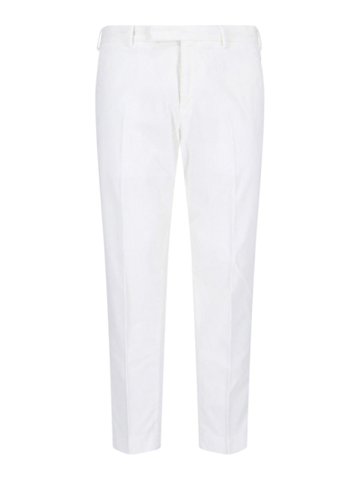 Pt Torino Velvet Trousers In White