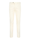 Pt Torino Back Slit Stretch Cotton Blend Trousers In White