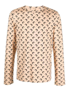 Marine Serre Crescent Moon-print Recycled-jersey T-shirt In Beige
