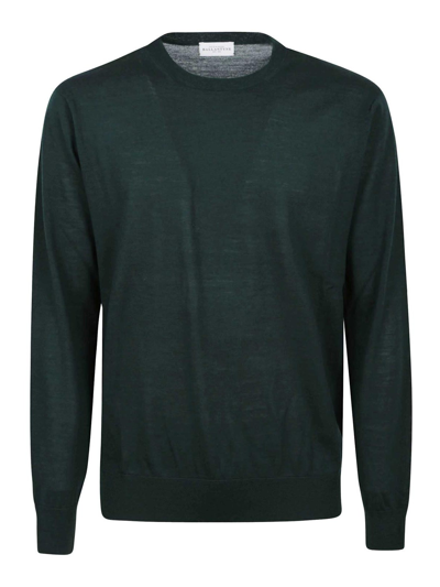 Ballantyne Round Neck Pullover In Dark Green