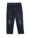 VERSACE KIDS LOGO-STRAIGHT-LEG JEANS