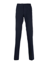 Incotex Mid-rise Cotton Blend Tapered Chinos In Blue