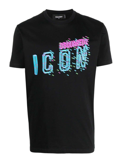 Dsquared2 Icon-print Cotton T-shirt In Black