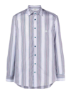 ETRO LOGO-EMBROIDERED STRIPED SHIRT