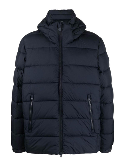 Save The Duck Zip-up Padded Jacket In Blue - Black