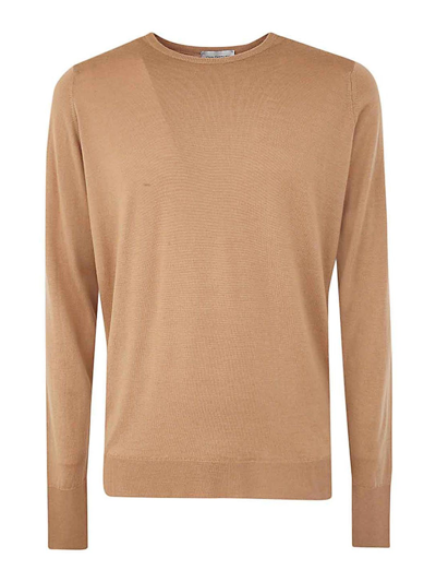 John Smedley Marcus Long Sleeves Crew Neck Pullover Clothing In Brown