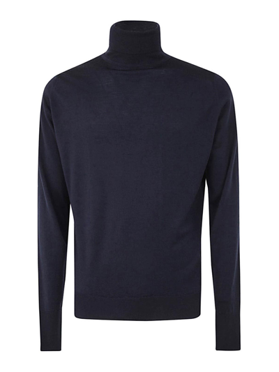 John Smedley Richards Long Sleeves Crew Neck Pullover Clothing In Blue